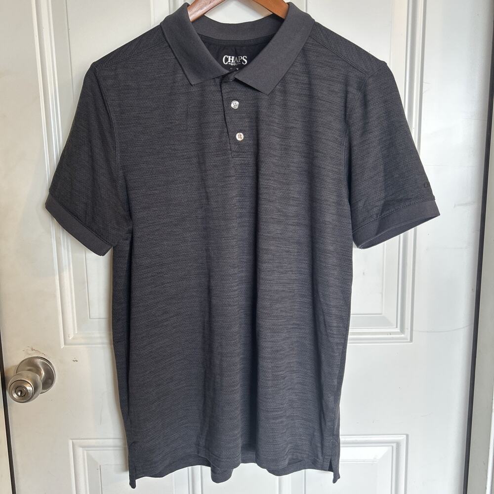 Chaps Golf Polo Shirt Men's Grey Breathable Stretch Size M